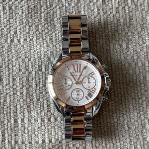 Michael Kors Silver and Gold Chronograph Watch
